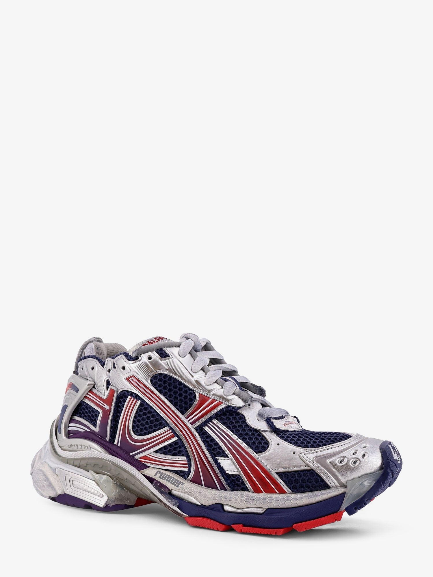 Balenciaga Men's Mesh and Nylon Runner Sneakers Blue