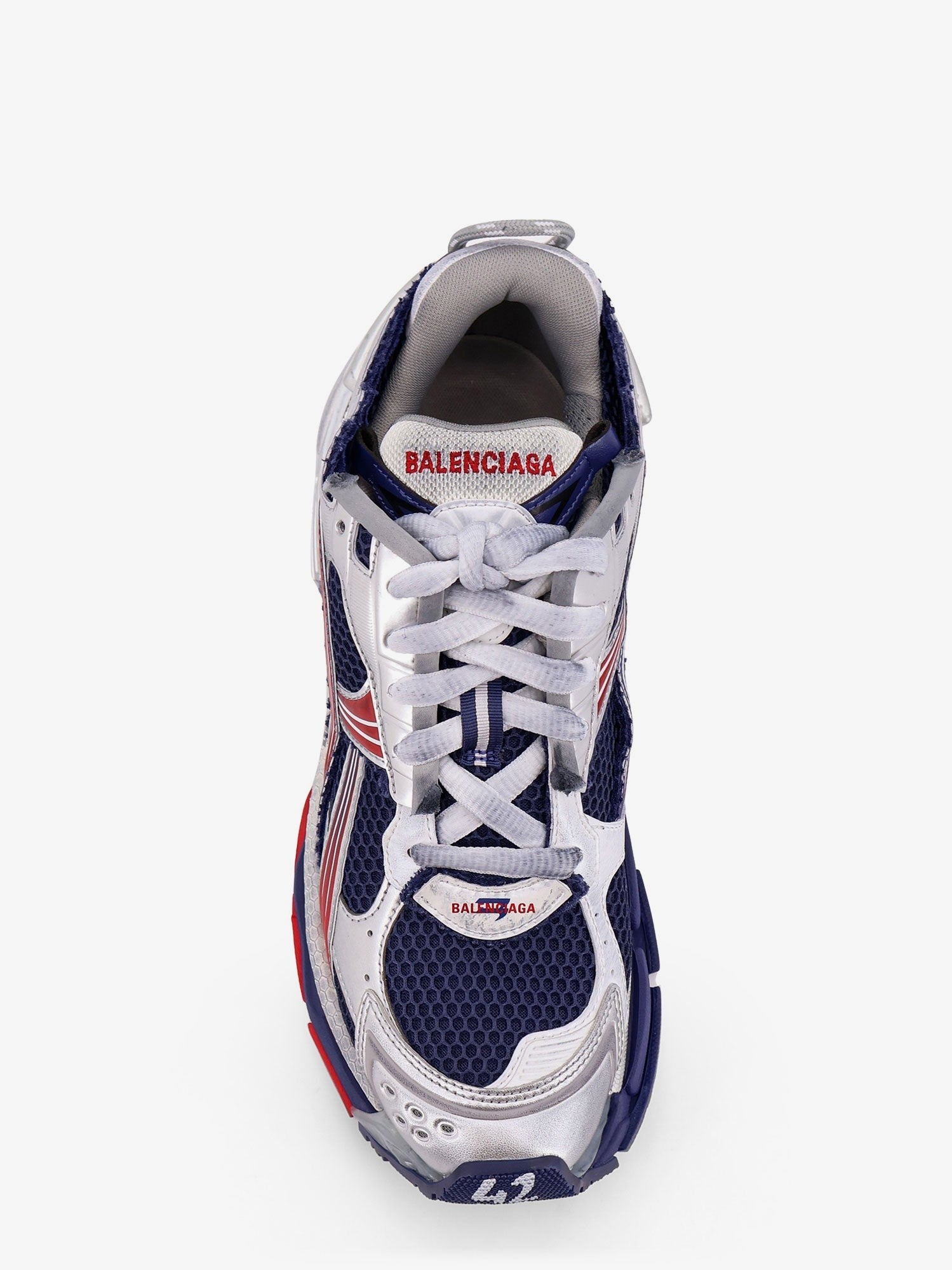Balenciaga Men's Mesh and Nylon Runner Sneakers Blue
