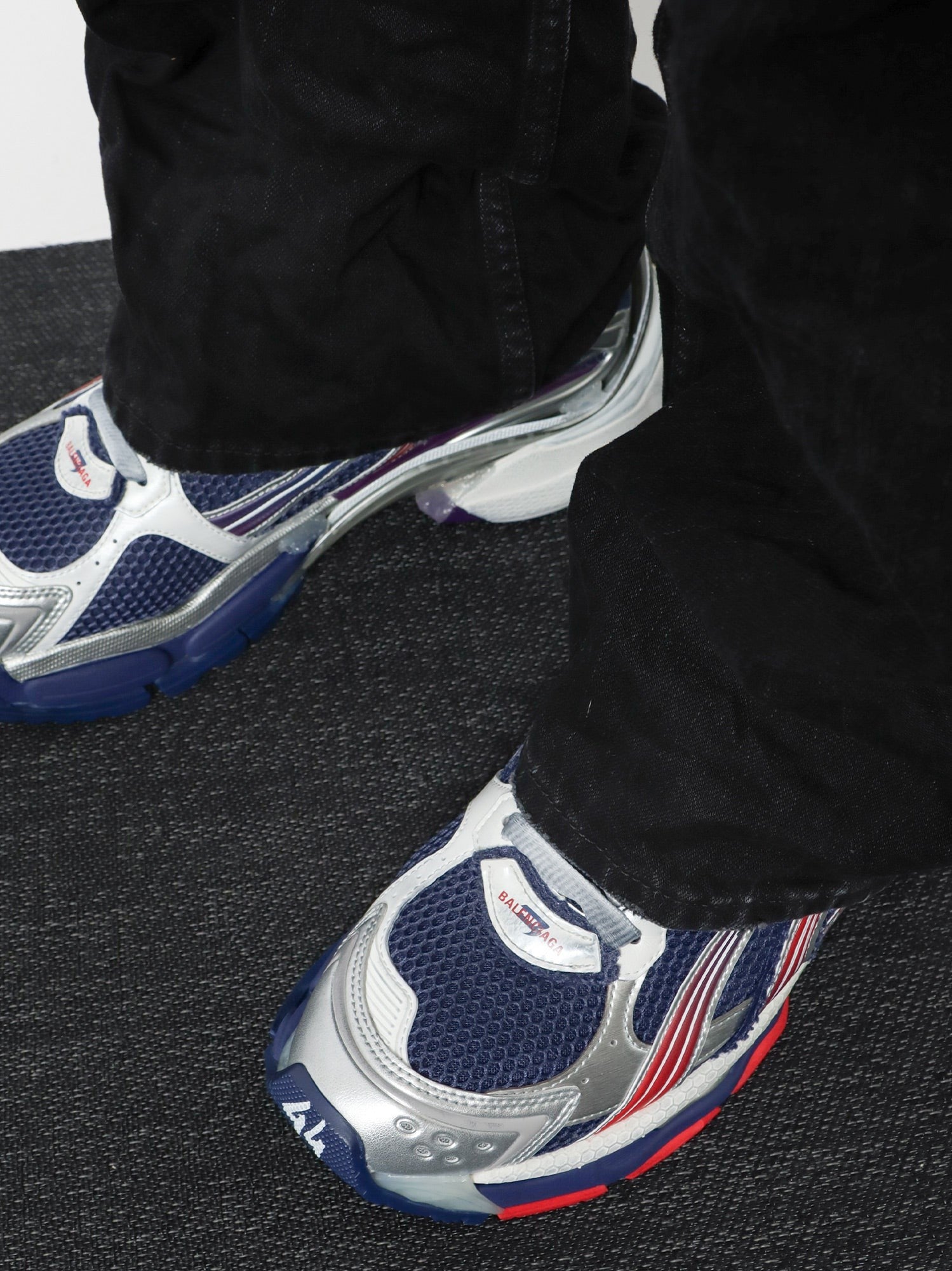 Balenciaga Men's Mesh and Nylon Runner Sneakers Blue