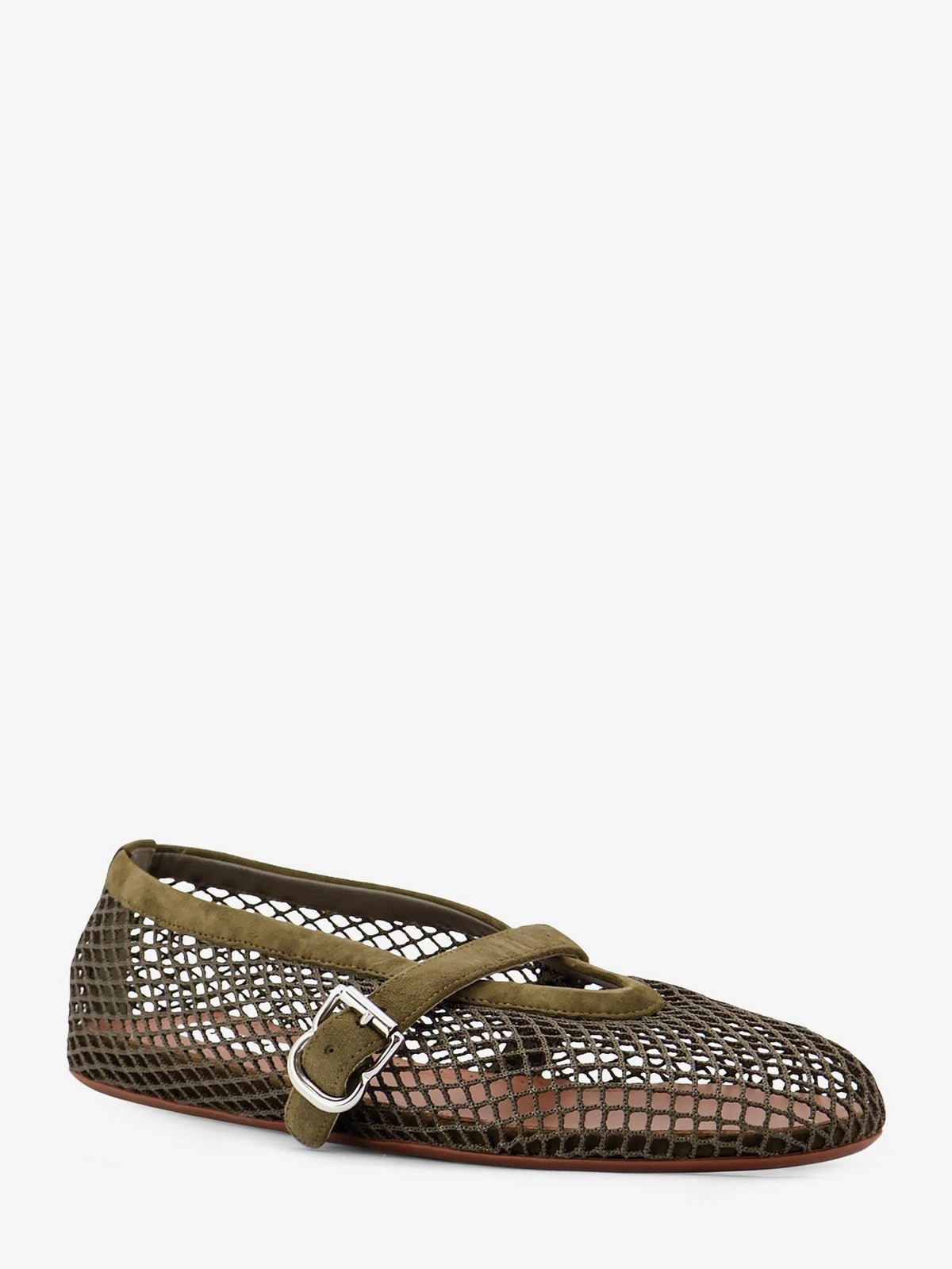 ALAÏA Women's Mesh Ballet Flats Beige, view 2