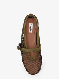 ALAÏA Women's Mesh Ballet Flats Beige, view 4