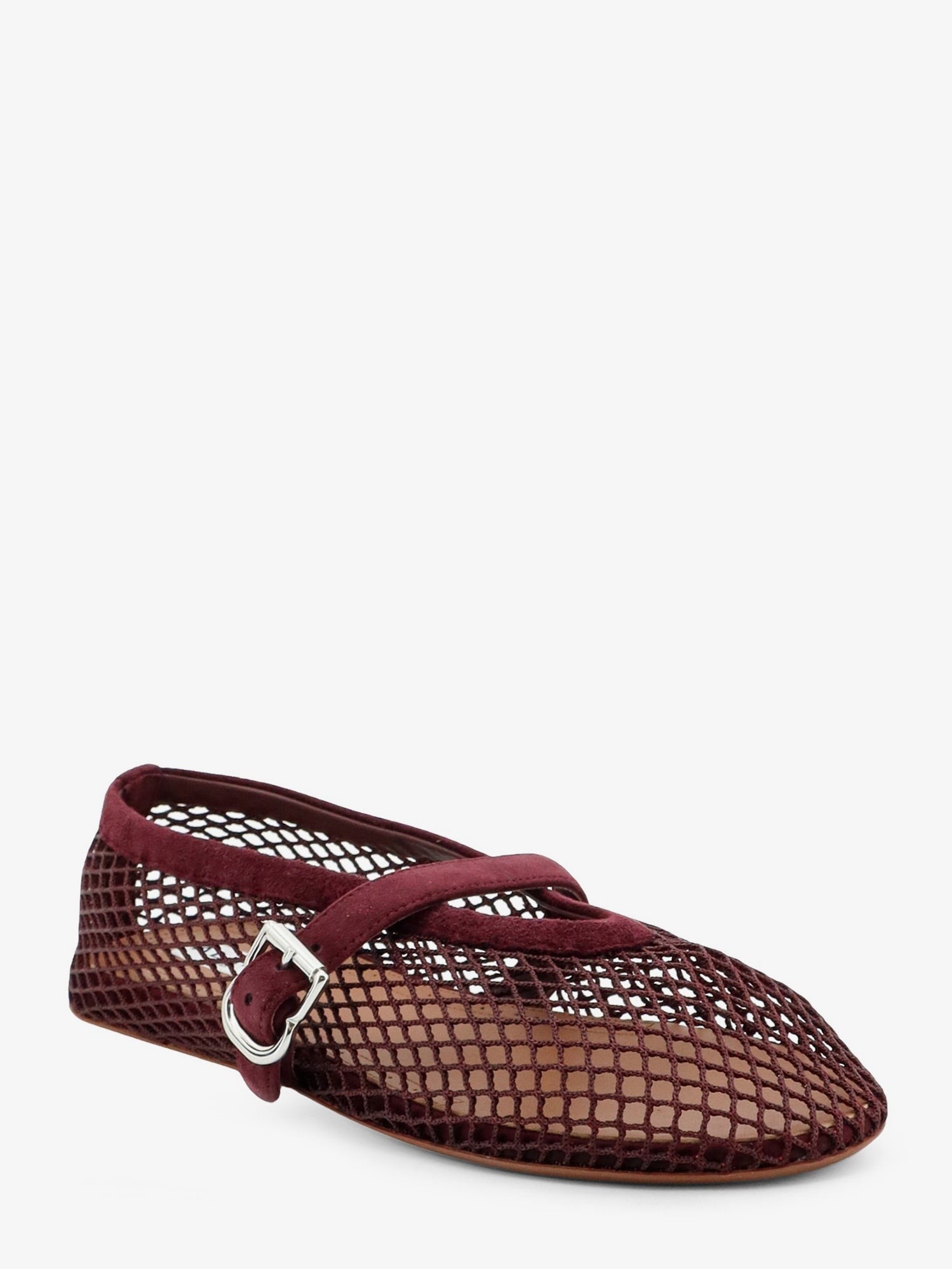 ALAÏA Women's Mesh Ballet Flats Red