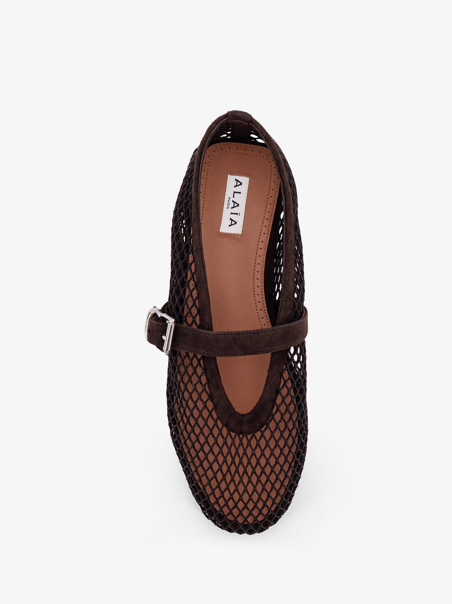 ALAÏA Women's Mesh Ballet Flats Brown