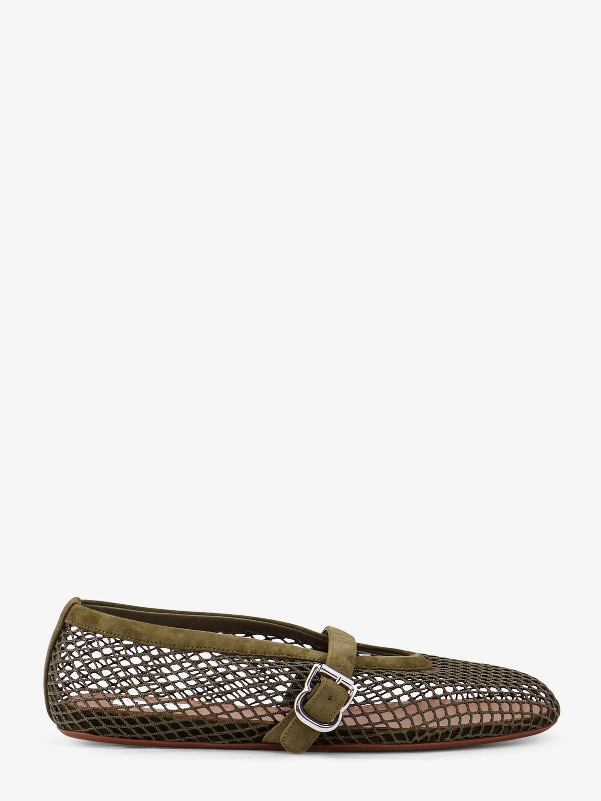 ALAÏA Women's Mesh Ballet Flats Beige