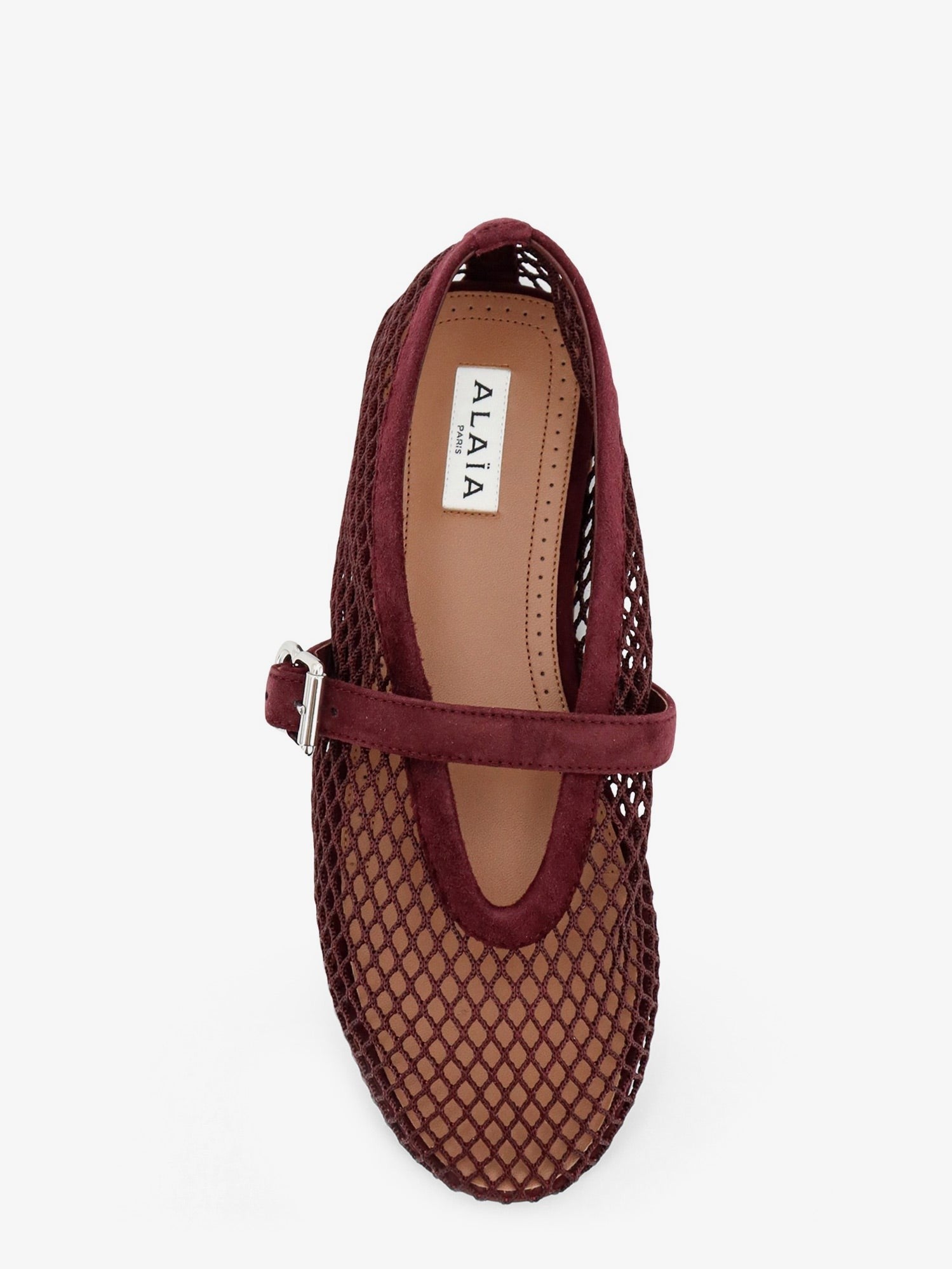 ALAÏA Women's Mesh Ballet Flats Red