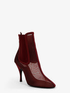 ALAÏA Women's Mesh Chelsea Boots Red, view 2