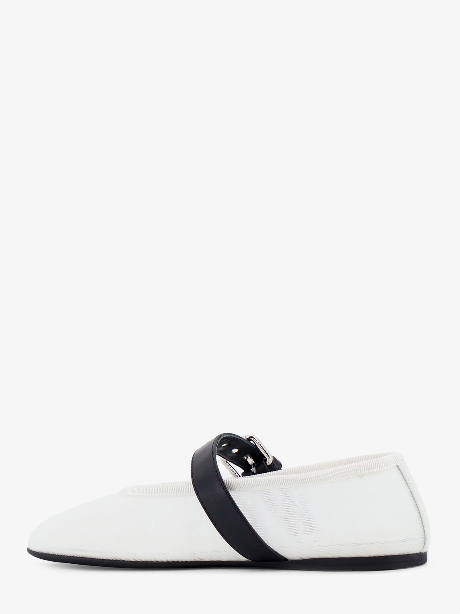 Miu Miu Women's Mesh Fabric Ballerinas White