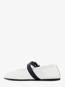 Miu Miu Women's Mesh Fabric Ballerinas White
