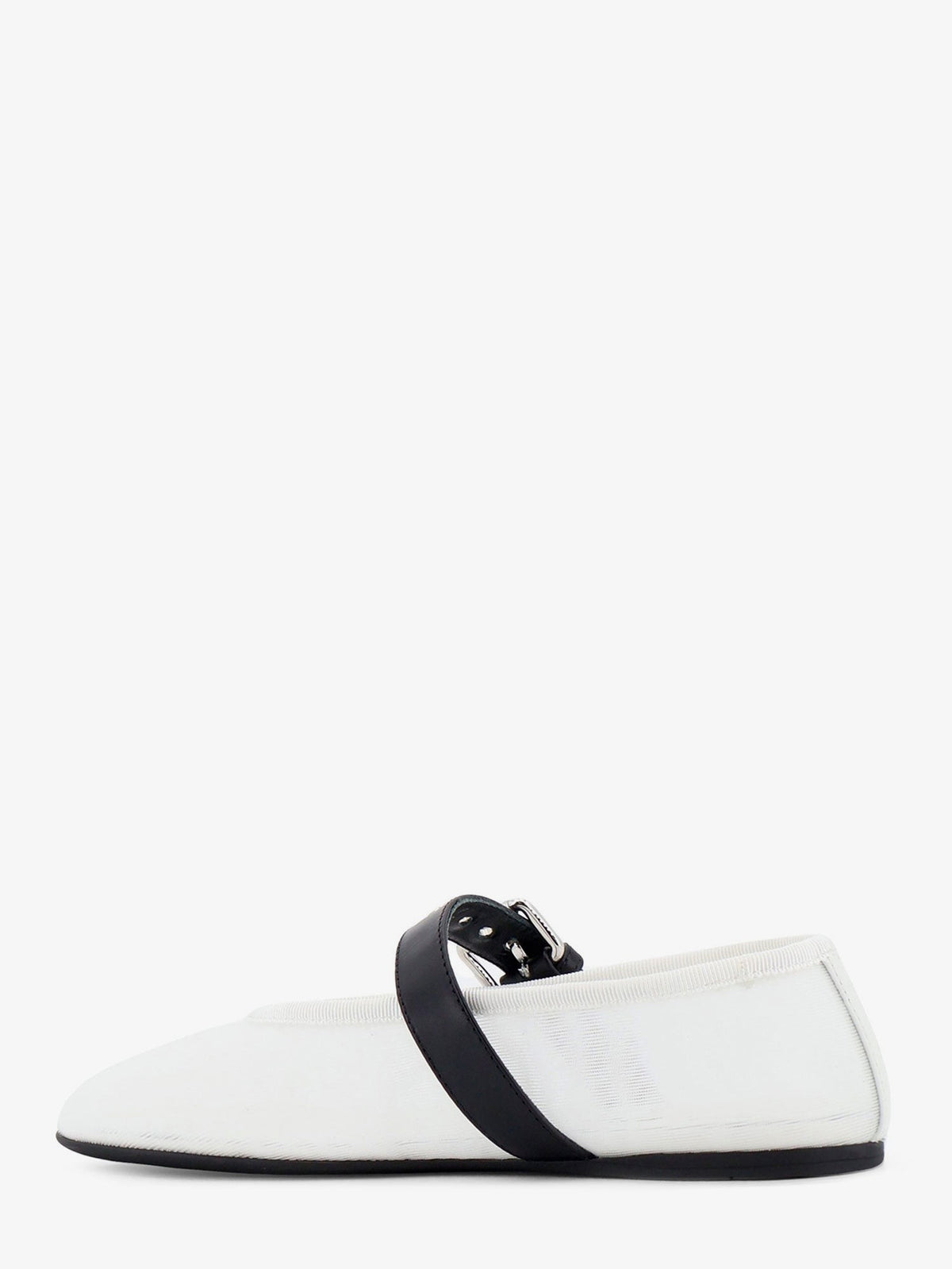 Miu Miu Women's Mesh Fabric Ballerinas White, view 3