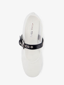 Miu Miu Women's Mesh Fabric Ballerinas White