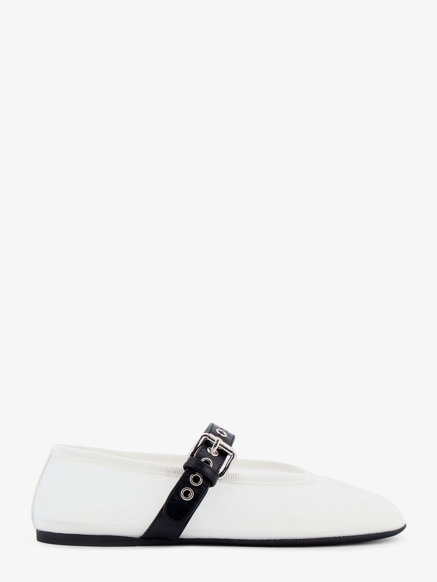 Miu Miu Women's Mesh Fabric Ballerinas White
