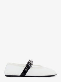 Miu Miu Women's Mesh Fabric Ballerinas White
