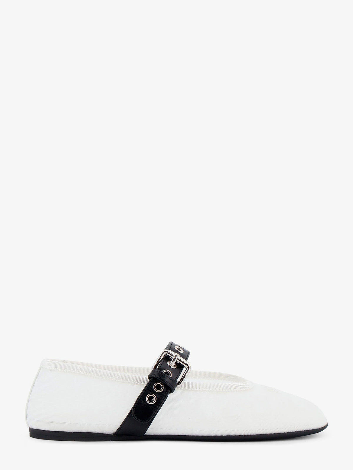 Miu Miu Women's Mesh Fabric Ballerinas White