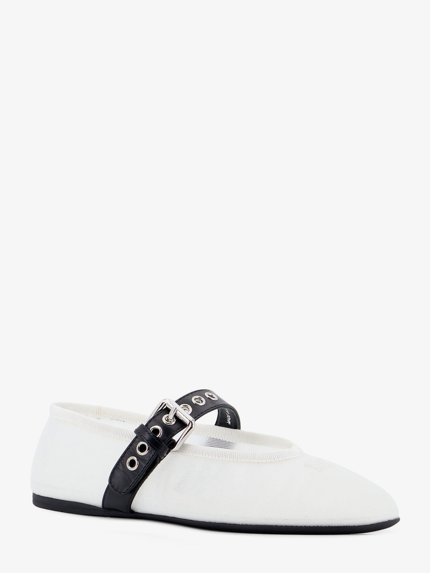 Miu Miu Women's Mesh Fabric Ballerinas White
