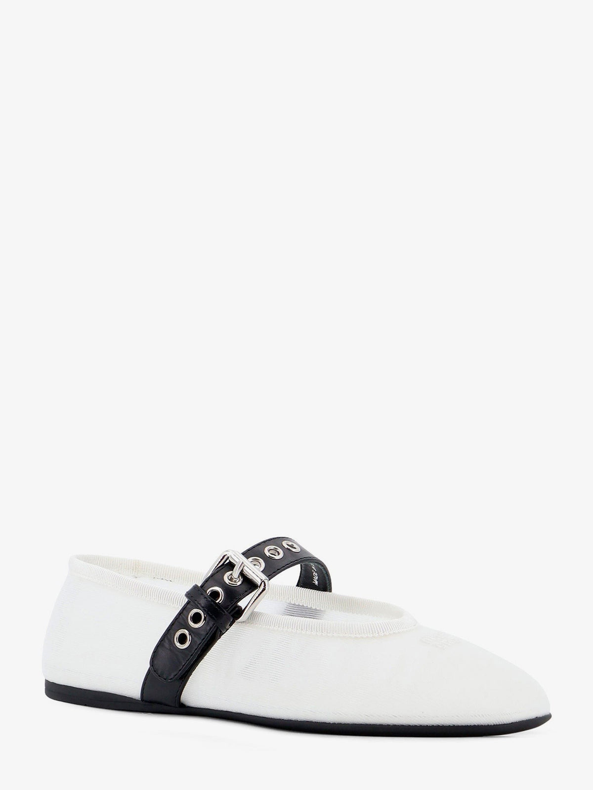 Miu Miu Women's Mesh Fabric Ballerinas White, view 2