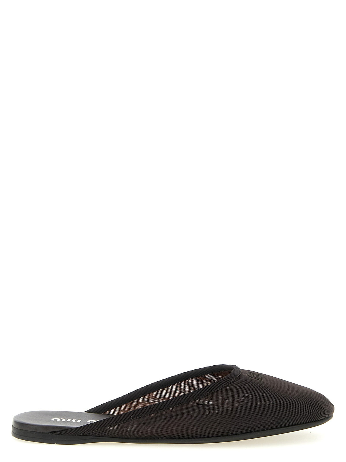 Miu Miu Mesh Fabric Slippers Black