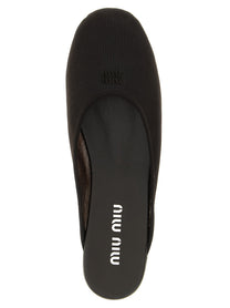 Miu Miu Mesh Fabric Slippers Black