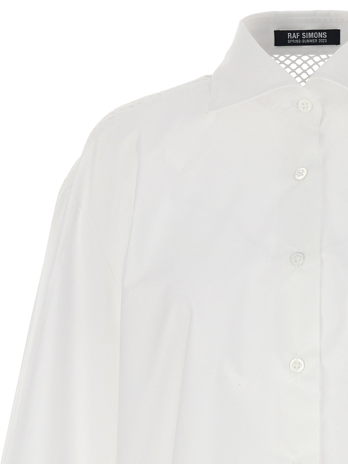 RAF SIMONS Mesh Insert Shirt White