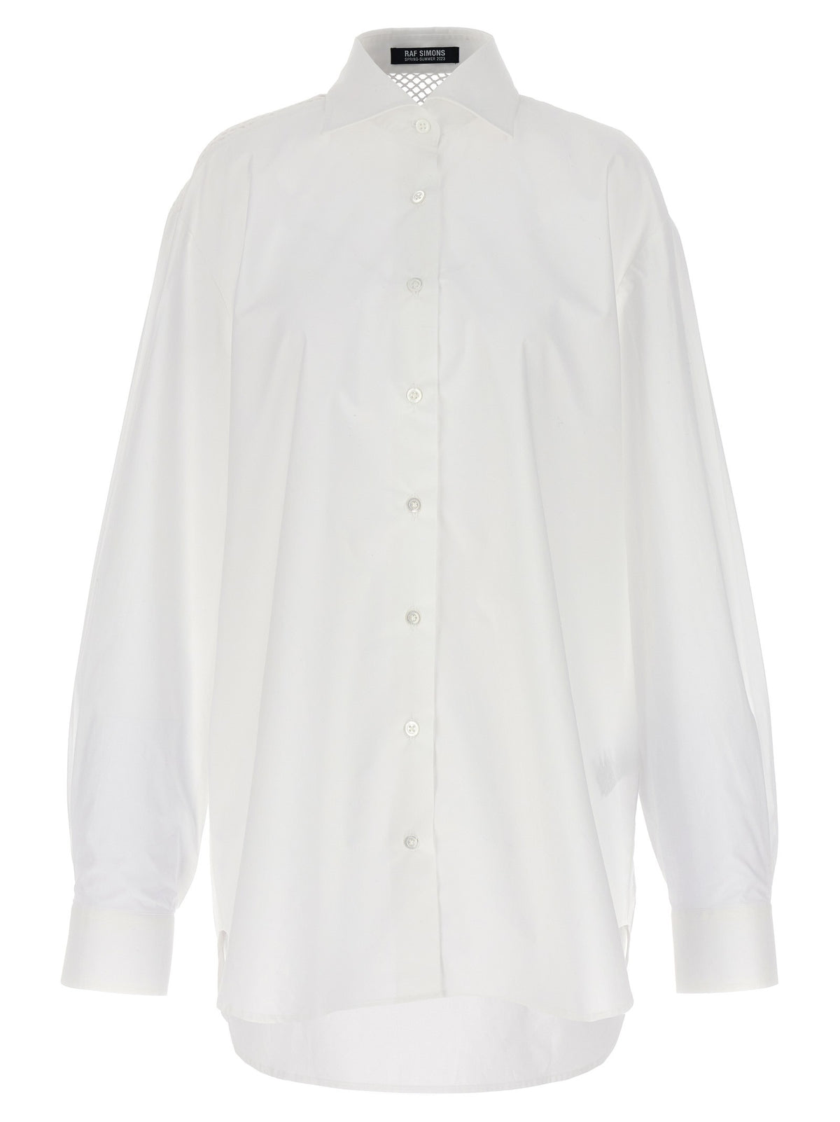 RAF SIMONS Mesh Insert Shirt White