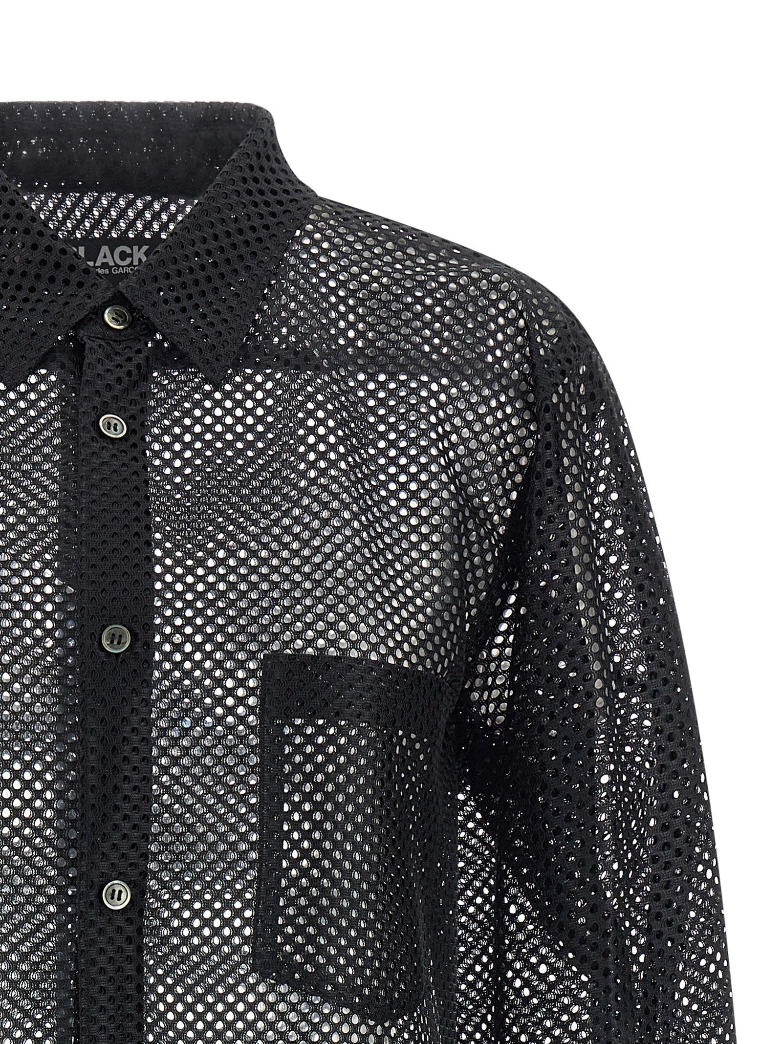 Comme Des Garcons Black Mesh Shirt Black