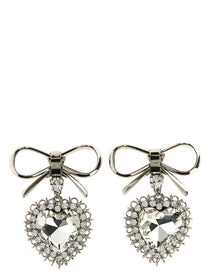 Alessandra Rich Metal Bow Earrings Silver