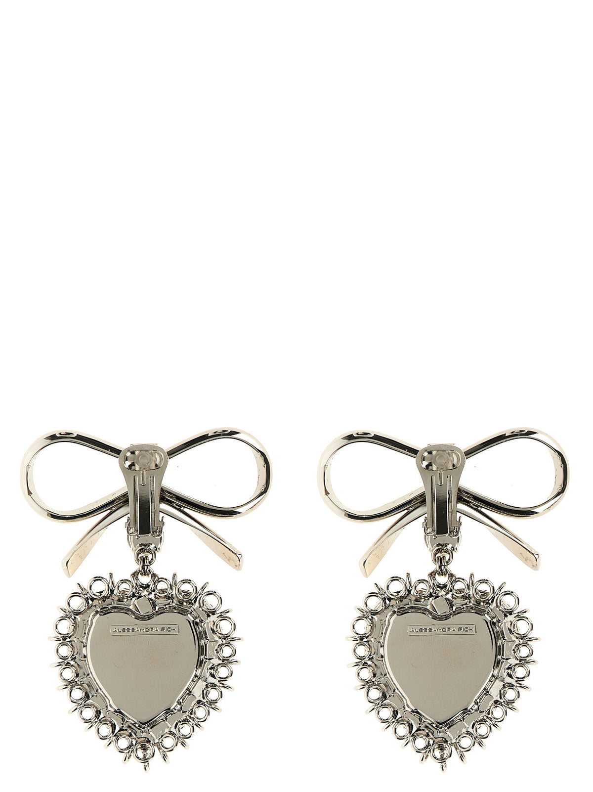 Alessandra Rich Metal Bow Earrings Silver