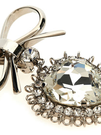 Alessandra Rich Metal Bow Earrings Silver