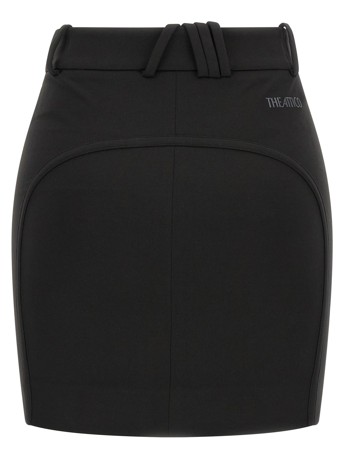 The Attico Metal Plate Skirt Black, view 2