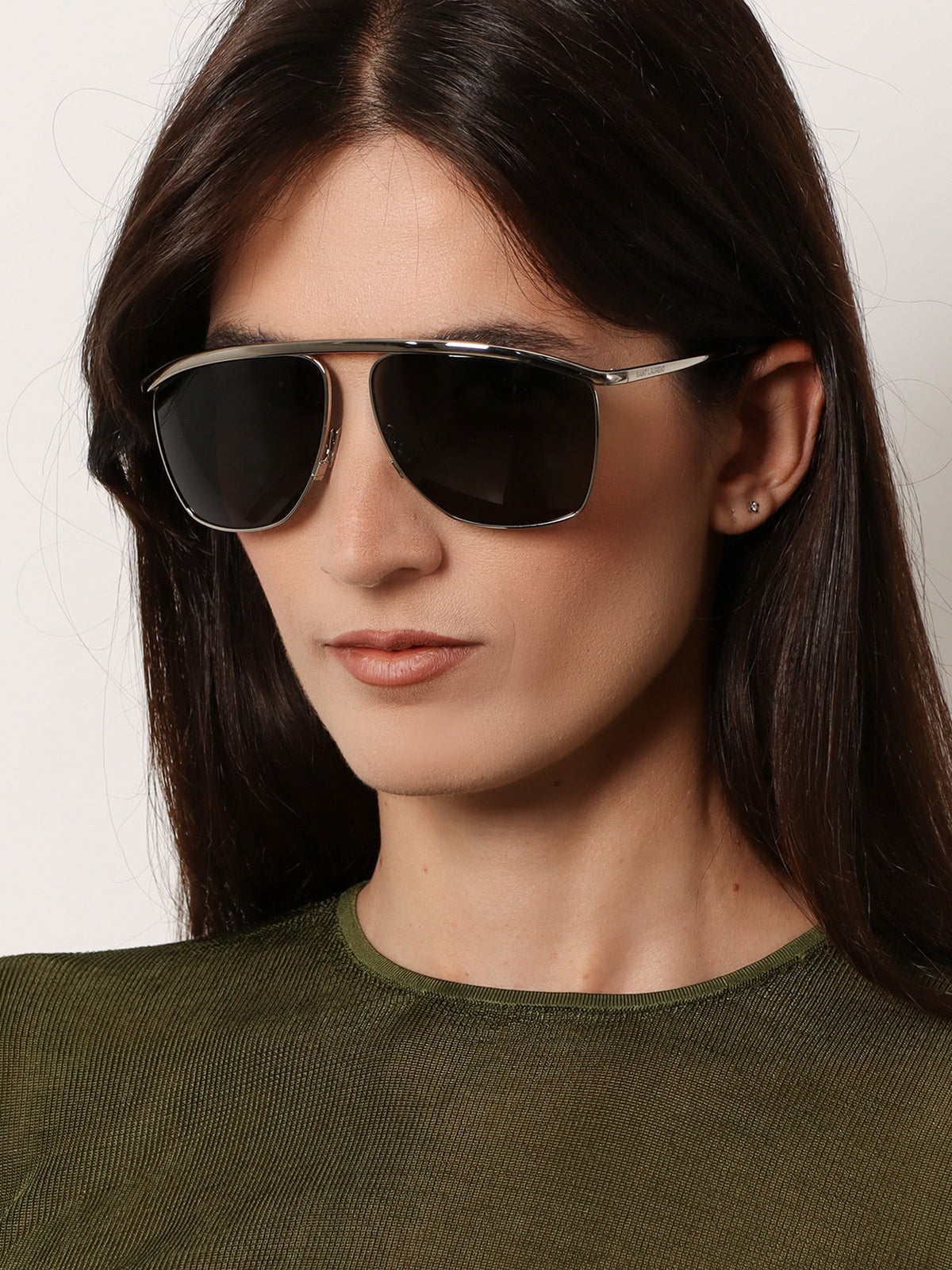 Saint Laurent Women's Metal Sunglasses Silver