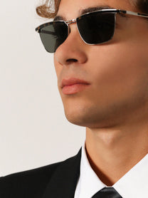 Saint Laurent Men's Metal Sunglasses Grey, view 2