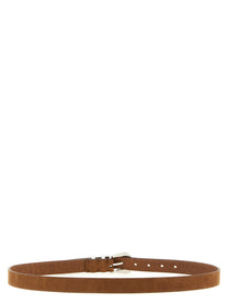 Brunello Cucinelli Metal Toe Cap Belt Brown