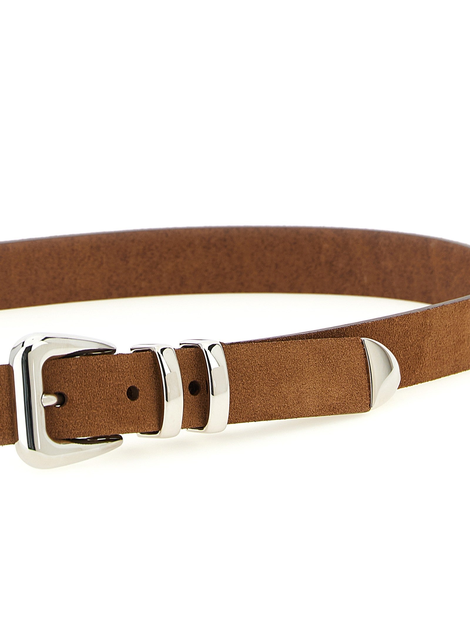 Brunello Cucinelli Metal Toe Cap Belt Brown