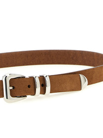 Brunello Cucinelli Metal Toe Cap Belt Brown