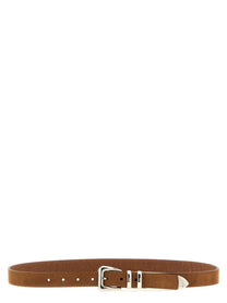 Brunello Cucinelli Metal Toe Cap Belt Brown