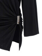 The Attico Metallic Detail Dress Black