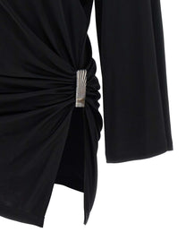 The Attico Metallic Detail Dress Black