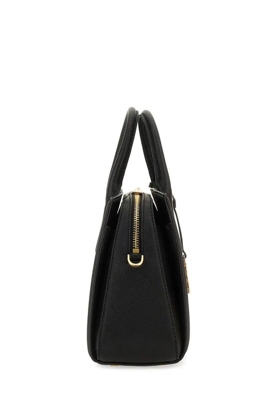 Michael Kors women’s borsa mano laila small black leather satchel with gold-tone zipper and handles