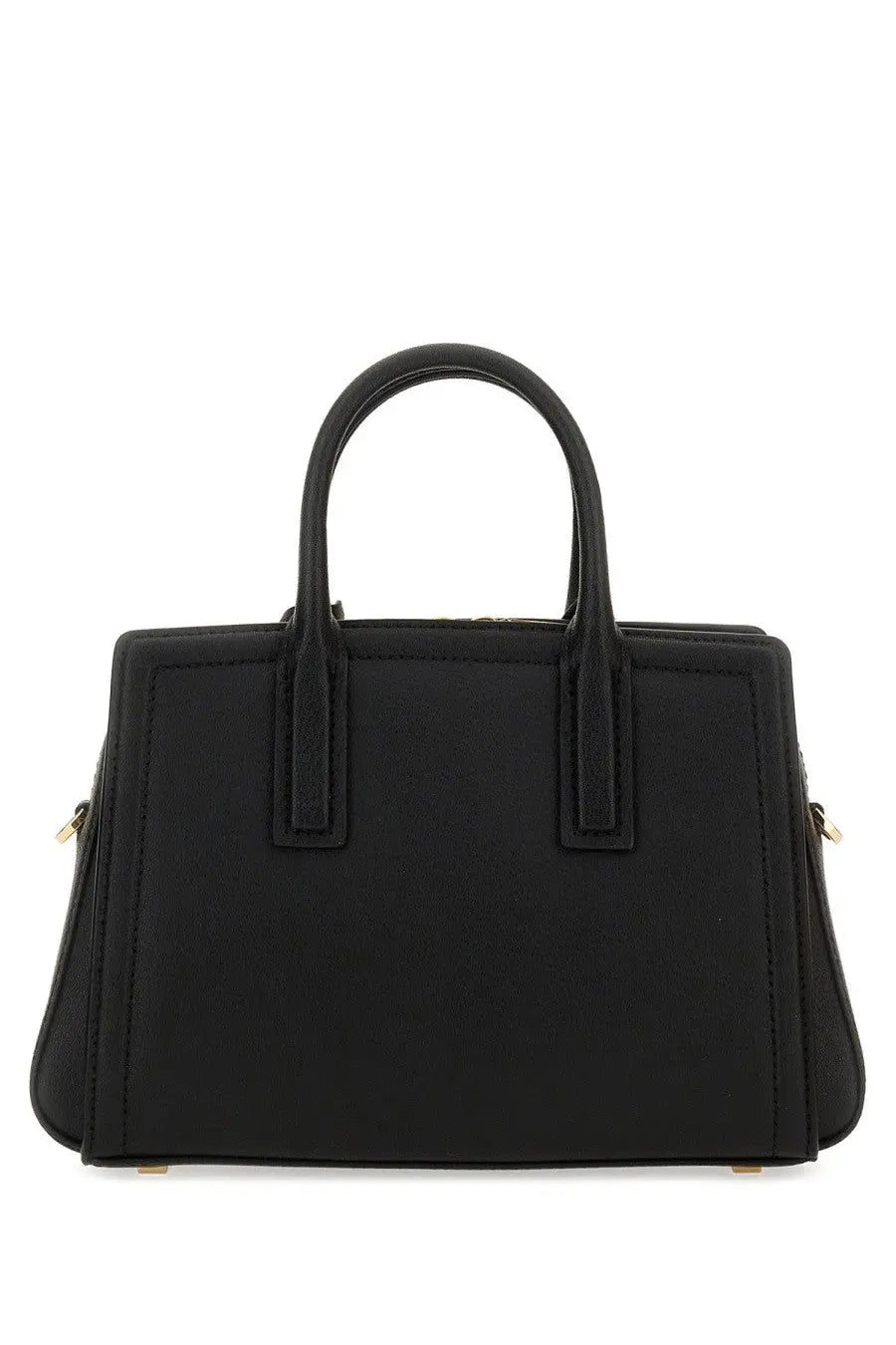 Michael Kors women’s borsa mano laila small black leather satchel with structured rectangular shape and gold hardware