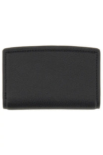 Michael Kors women’s Bryant medium black leather wallet with textured finish and precise edge stitching