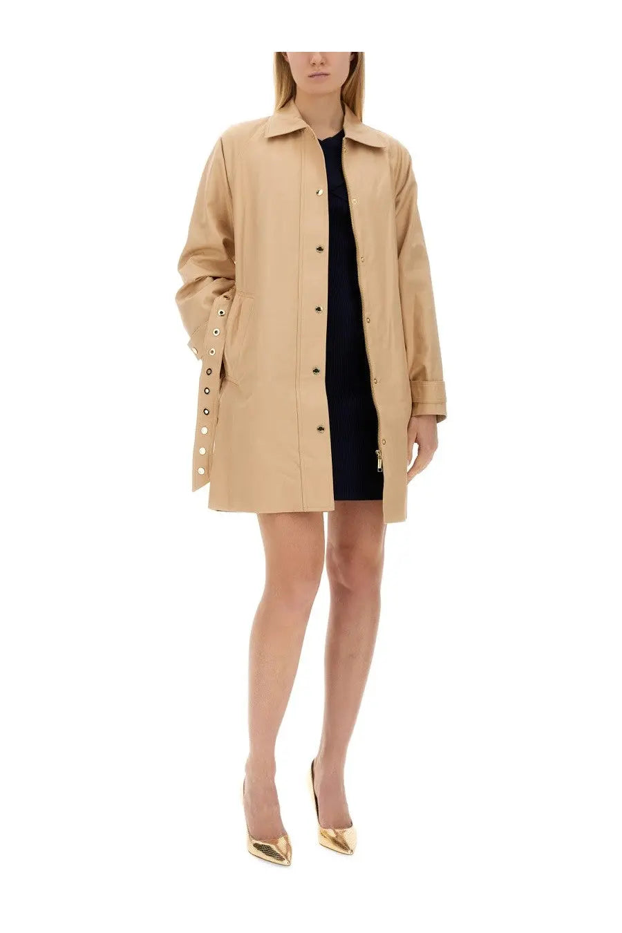 Michael Kors Women's Cotton Trench Coat Beige, view 2