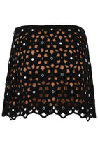 Michael Kors Women's Crochet Skirt with Motif Floral Black, view 2