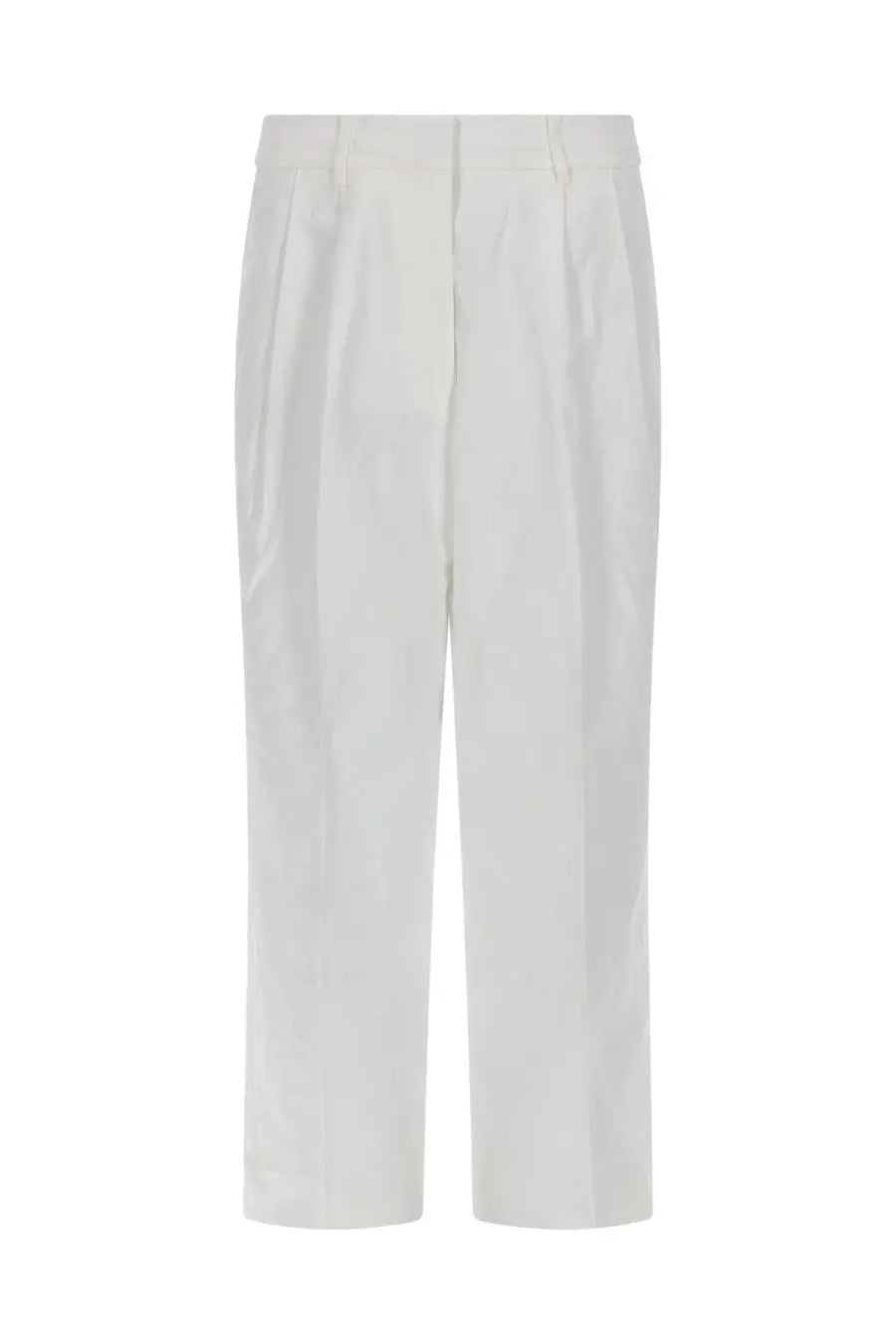 Michael Kors women’s pantalone sartoriale white pleated linen trousers with clean minimalist design
