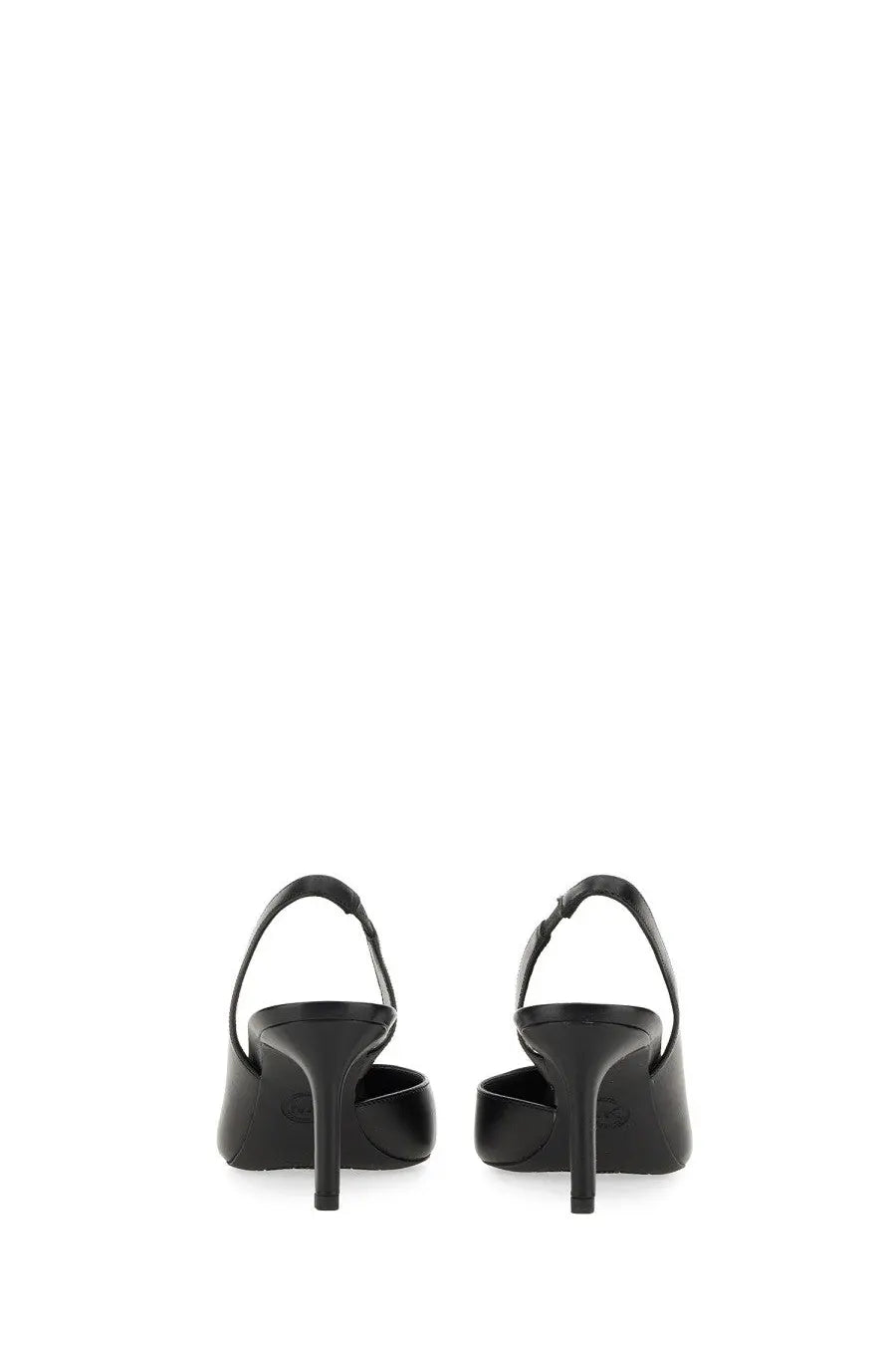 Michael Kors women’s pump Alina black leather slingback heels with sleek minimalist design and slender high heel