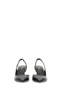 Michael Kors women’s pump Alina black leather slingback heels with sleek pointed toe and minimalist design