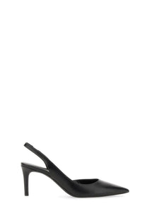 Michael Kors women’s black leather slingback pump Alina with pointed toe and slender heel