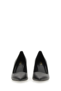 Black leather michael kors women’s pointed-toe pump with flex sole in black for stylish formal wear