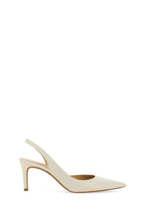 Michael Kors women’s Alina cream leather slingback pump with pointed toe and slender heel