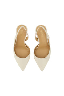 Cream-colored michael kors women’s pump alina pink slingback heels with pointed toe and smooth leather finish