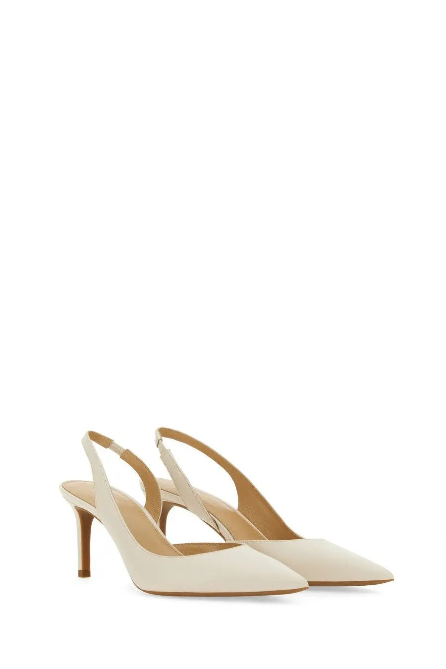 Michael Kors women’s pump Alina in cream-colored suede with slender heel and pointed toe design