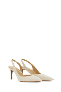Michael Kors women’s pump Alina in cream-colored suede with slender heel and pointed toe design